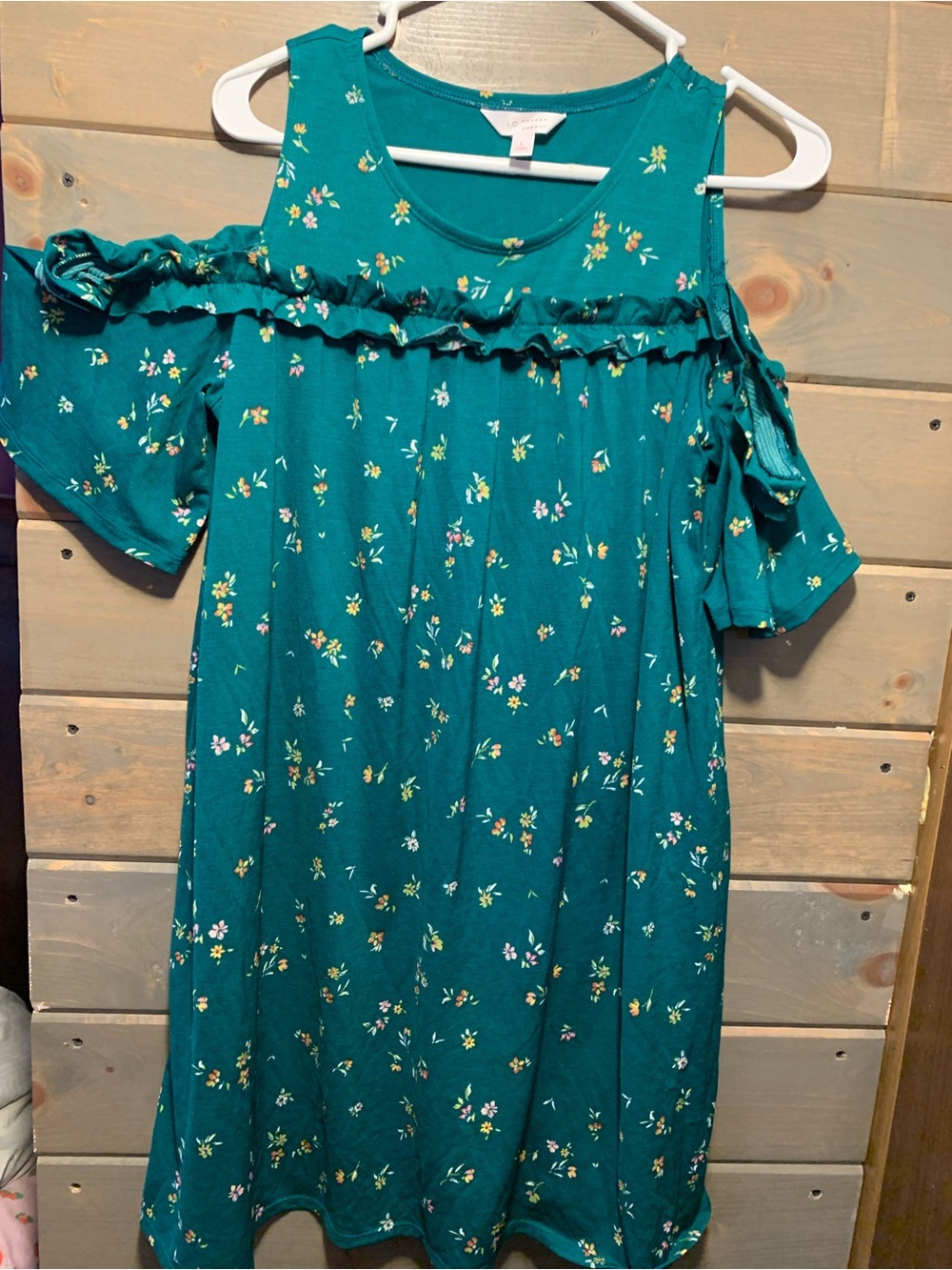 Green floral dress